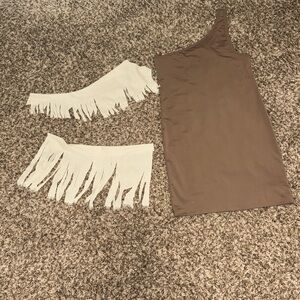 Topshop size 6 One shoulder dress with Pocahontas Halloween costume
